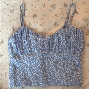 Princess Polly Blue and White Floral Camisole